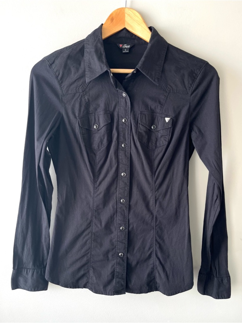 Guess Black Western-Style Snap-Front Dress Shirt Women's Size S Calgary Stampede